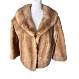 Vintage 1950s gittelman's sons philadelphia mink coat stole jacket Small